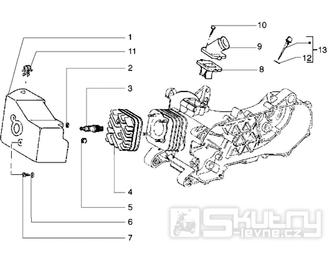 T5 Hlava válce, kryt chlazení motoru - Gilera Ice 50ccm do 2005 (ZAPC30000...)