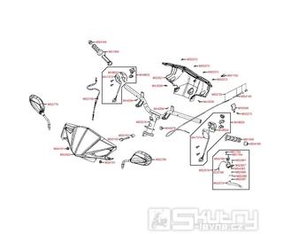 F03 Gripy / zrcátka / řidítka a kapotáž řidítek - Kymco Agility 50 RS 2T KE10BA