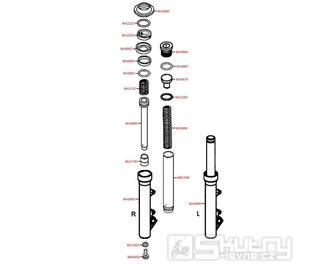 F06a Přední vidlice jednotlivé díly - Kymco People GT 300i