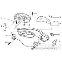 T35 Tachometr, kryt tachometru a řidítek - Gilera Runner Purejet 50 1998-2005 (ZAPC36100)