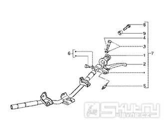 T39 Levá rukojeť, brzdová páčka, zrcátko - Gilera Runner 180 FXR DT 2T LC (ZAPM0800...)