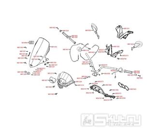 F03 Řidítka / zrcátka a ovládání - Kymco Downtown 300i