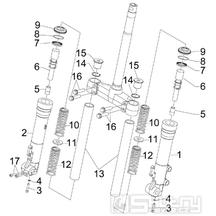 4.03 Přední kyvná vidlice (Kayaba) - Gilera Runner 125 VX 4T 2005-2006 UK (ZAPM46100)