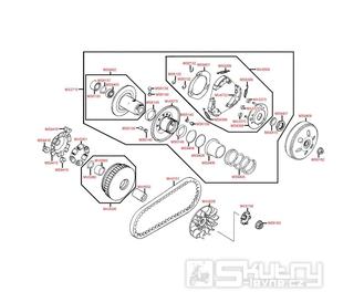 E06 Spojka / variátor / řemen variátoru - Kymco Grand Dink 125S