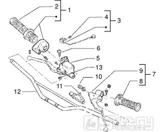 T28 Řidítka, rukojeti, brzdová a spojková páčka - Gilera H@K Enduro 50ccm Morini do 2005 (VTBC08000...)