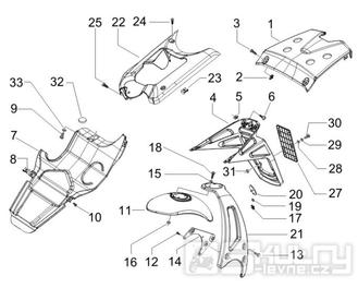 2.37 Zadní kryt, blatník - Gilera Runner 50 SP 2010-2012 (ZAPC46100, ZAPC46300, ZAPC4610001)