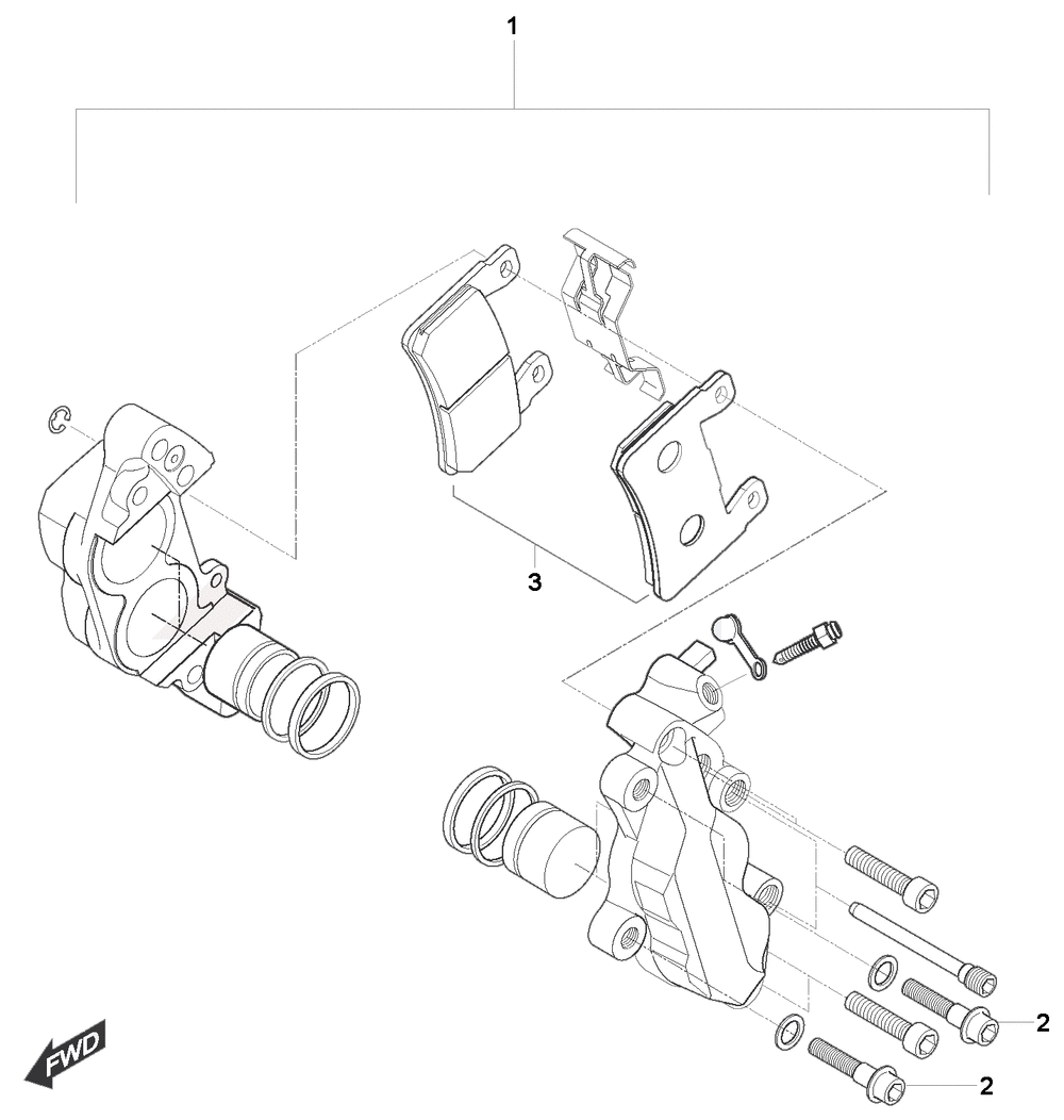 44 Přední brzdový třmen - Hyosung ST 700i
