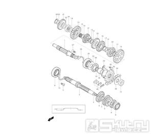15 Převodovka - Hyosung GA 125 Cruise