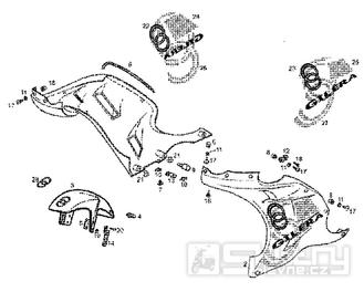 T17 Boční kapotáž - Gilera GPR 50ccm do 2005 (ZAPCGPRREB...)