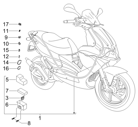 6.08 Elektroinstalace, pojistky - Gilera Runner 50 PureJet Race CH 2006 (ZAPC46200)