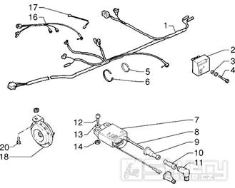 T36 Elektroinstalace, klakson, regulátor napětí, zapalovací cívka - Gilera Surfer (VTBC 08000 ...)