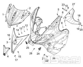 2.26 Přední plast, kapotáž - Gilera Nexus 250 4T LC 2006 UK (ZAPM35300)