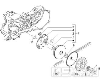 1.13 Řemen variátoru, variátor - Gilera Stalker 50 2T Speciální edice 2007-2008 (ZAPC40100)