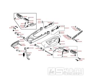 F17 Zadní kyvná vidlice, stupačky - Kymco HIPSTER 125