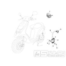 6.06 Regulátor napětí, zapalovací cívka a kabel - Gilera Storm 50 2007 (UK - ZAPC29000)