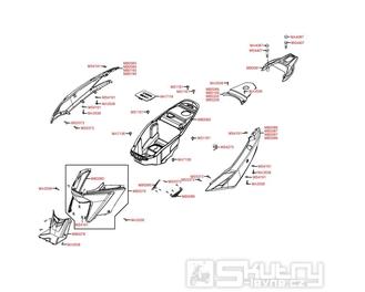 F12 Úložný prostor pro přilbu / zadní kapotáž - Kymco Agility 125 City