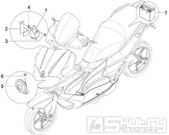 6.05 Baterie, houkačka, relé - Gilera Runner 125 ST 4T LC 2008-2012 (ZAPM46301)