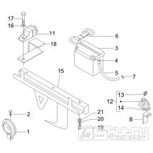 6.05 Baterie, houkačka, relé - Gilera Nexus 250 SP 4T LC 2006-2007 UK (ZAPM35300)