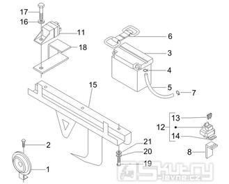 6.05 Baterie, houkačka, relé - Gilera Nexus 250 SP 4T LC 2006-2007 UK (ZAPM35300)