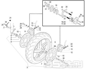 Přední kolo a brzdový systém - Malaguti Spider Max GT 500 Euro 2