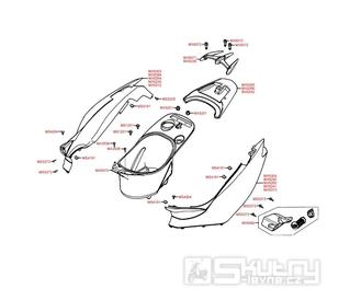 F13 Zadní kapotáž / Úložný prostor pro přilbu - Kymco Super 9 AC 50