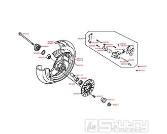 F07 Přední kolo s brzdou - Kymco KB 50 , Fever 2 50, Meteorit KB 50