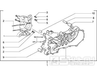 T2 Skříň klikové hřídele - Gilera Stalker 50 do roku 2005 (ZAPC13000...)