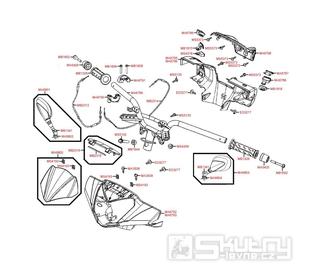 F03 Řidítka / zrcátka / ovládání a kapotáž řidítek - Kymco People GT 125i