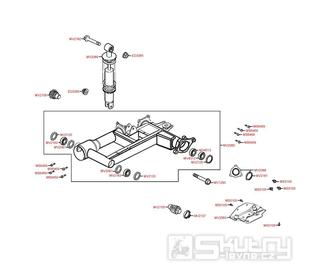 F18 Zadní kyvné rameno a tlumič - Kymco MXU 300