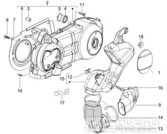 1.15 Kryt variátoru, přívod vzduchu pro variátor - Gilera Runner 125 VX 4T 2007 (ZAPM46300)