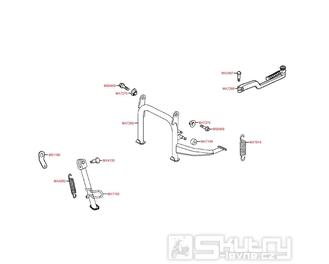 F15 Hlavní stojan / Boční stojan / Nakopávací páka - Kymco Super 8 125 [Big Tyre] KL25SF