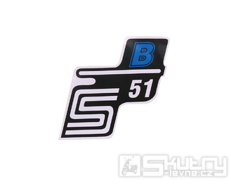 Nápis S51 B samolepicí fólie modrá pro Simson S51 / S51 Enduro
