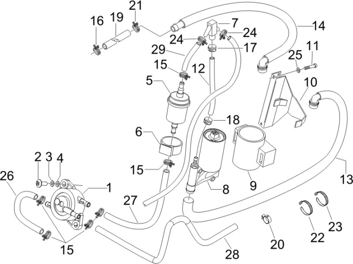 2.53 Palivový systém - Gilera Runner 50 PureJet SC 2006 (ZAPC46200)