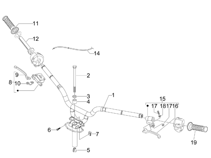 3.06 Řidítka, gripy - Gilera Stalker 50 Naked 2008 (ZAPC40102)