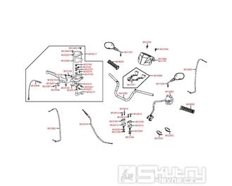 F03 Řidítka, zrcátka a ovládání - Kymco MXU 50