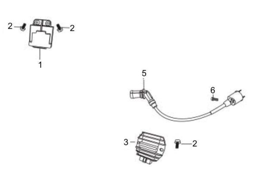 6.06 Regulátor napětí, zapalovací cívka a kabel - Gilera Oregon 250 2007-2009 (RGEYN25D5)