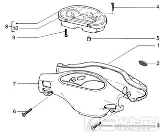 T37 Tachometr, kryt tachometru - Gilera Runner VX 125 4T (ZAPM24100, ZAPM24000)