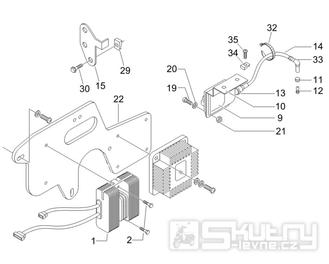 6.06 Regulátor napětí, zapalovací cívka a kabel - Gilera Nexus 250 SP 4T LC 2006-2007 UK (ZAPM35300)