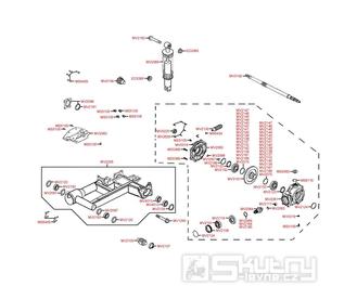 F18 Zadní kyvná vidlice / Zadní tlumič - Kymco MXU 250 S