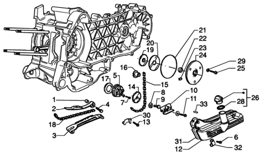 T11 Olejové čerpadlo - Gilera Runner VX 125 4T (ZAPM24100, ZAPM24000)