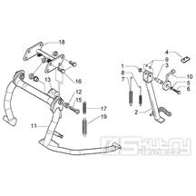 T19 Hlavní a boční stojan - Gilera Nexus 500ccm 4T LC do roku 2005 (ZAPM35200... , ZAPM3510...)