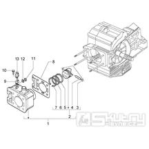 T4 Válec a pístní sada - Gilera Nexus 500ccm 4T LC do roku 2005 (ZAPM35200... , ZAPM3510...)