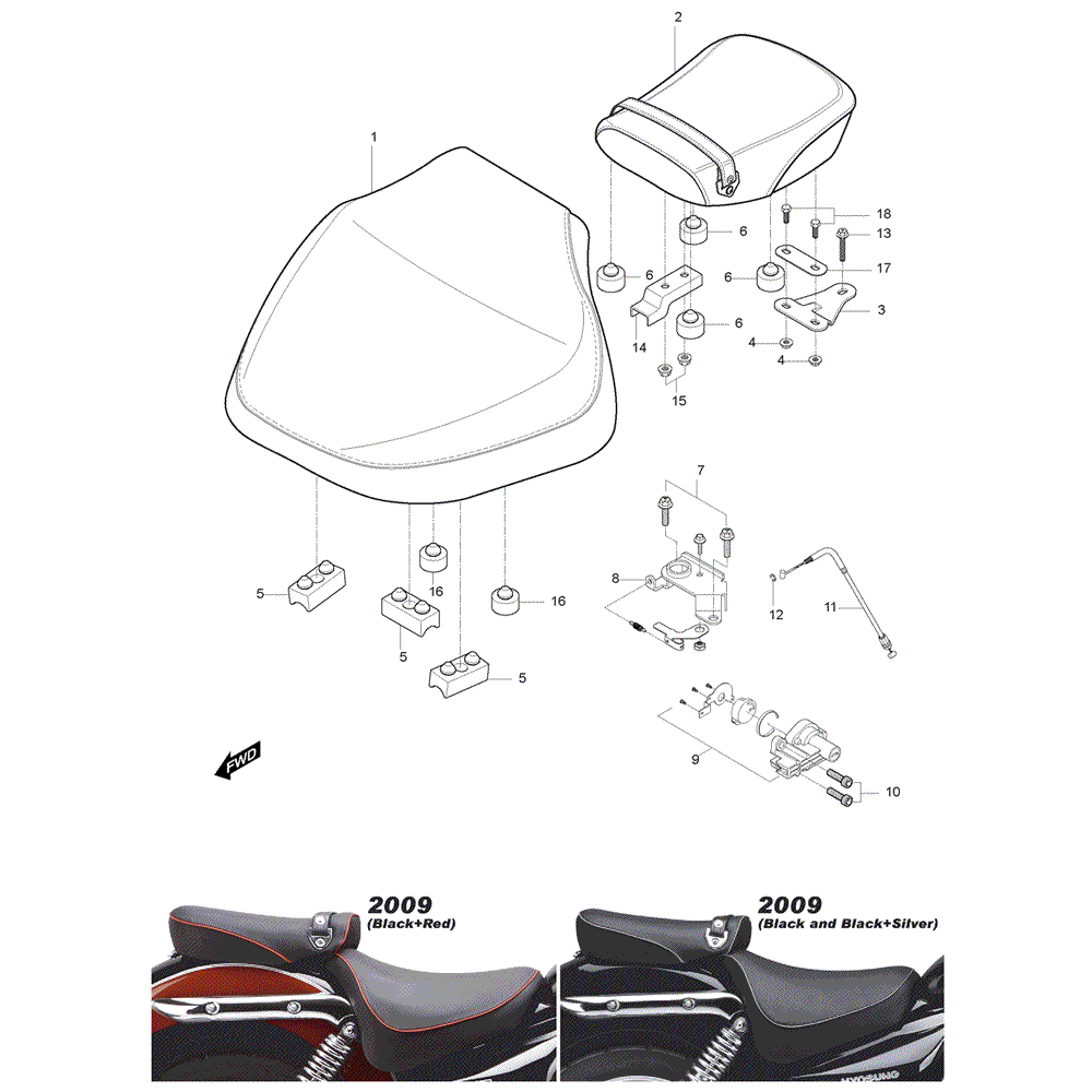 FIG32 Sedačka - Hyosung GV 125M C Aquila