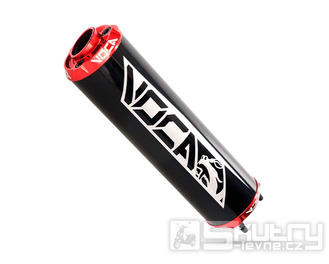 Koncovka výfuku Voca hliníková - černá/červená CNC