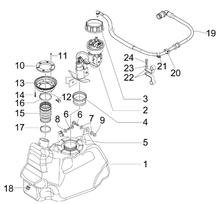 2.47 Palivová nádrž - Gilera Nexus 125ie 4T LC 2009 (ZAPM35700)