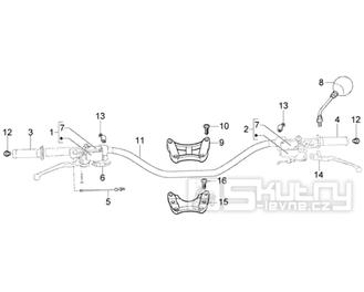 T34 Brzdové páčky, rukojeti a zrcátko - Gilera DNA 50ccm 2T 2005 (ZAPC270003000001)