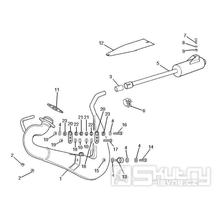 1.42 Výfuk - Gilera SC 125 2006 (6H332629, VTHGS1A1A, VTHGS1A1B)