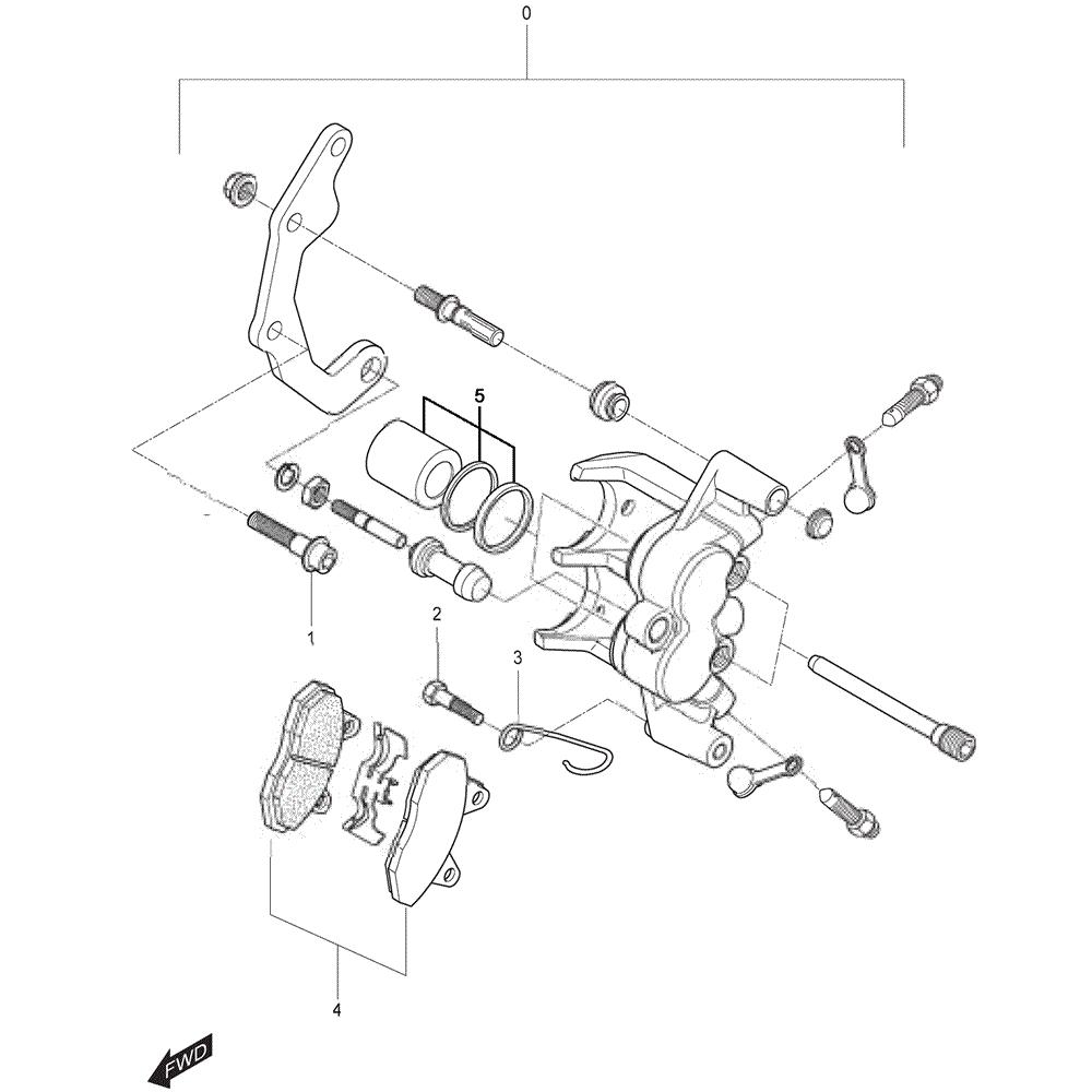 FIG40 Přední levý brzdový třmen -  Hyosung GT 125 NE