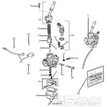 1.40 Karburátor (jednotlivé díly) - Gilera RCR 50 od roku 2006, D50B0 (ZAPG11D1)