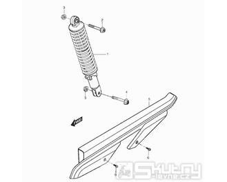 44 Zadní tlumič / Kryt řetězu - Hyosung GT 125 N (Naked)